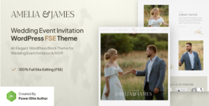 Download Amelia & James – Wedding Invitation Gutenverse FSE WordPress Block Theme GPL WordPress Plugin
