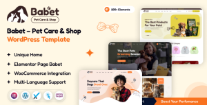 Download Babet - Pet Care & Shop WordPress Theme GPL WordPress Plugin