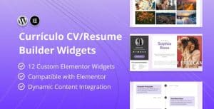 Download Curriculo - CV/Resume Builder Elementor Widgets GPL WordPress Plugin