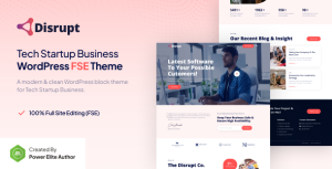 Disrupt – Tech Startup Business FSE WordPress Theme