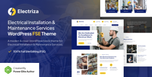 Electriza – Electrical Installation & Maintenance Services FSE WordPress Theme