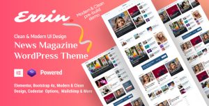 Errin - Personal Blog & Magazine  Revolutionary WordPress Theme
