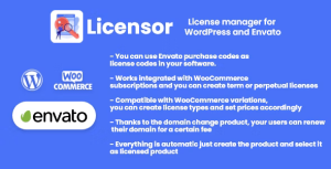 Download Licensor – License Manager for WooCommerce and Envato - GPL WordPress Plugin