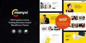 Download Monyxi | ICO Cryptocurrency Trading Business Coach WordPress Theme