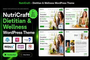 Download NutriCraft - Dietitian & Wellness WordPress Theme GPL WordPress Plugin