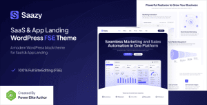 Download Saazy - SaaS & App Landing Page FSE WordPress Theme