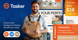 Tasker - Construction Handyman & Repair WordPress Theme