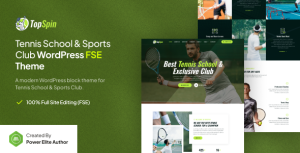 TopSpin ‚Äì Tennis School & Sports Club FSE WordPress Theme