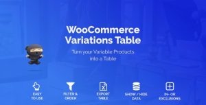 Download WooCommerce Variations Table
