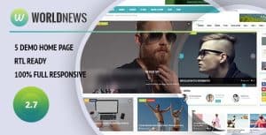 Download WorldNews - Magazine RTL Responsive WordPress Blog