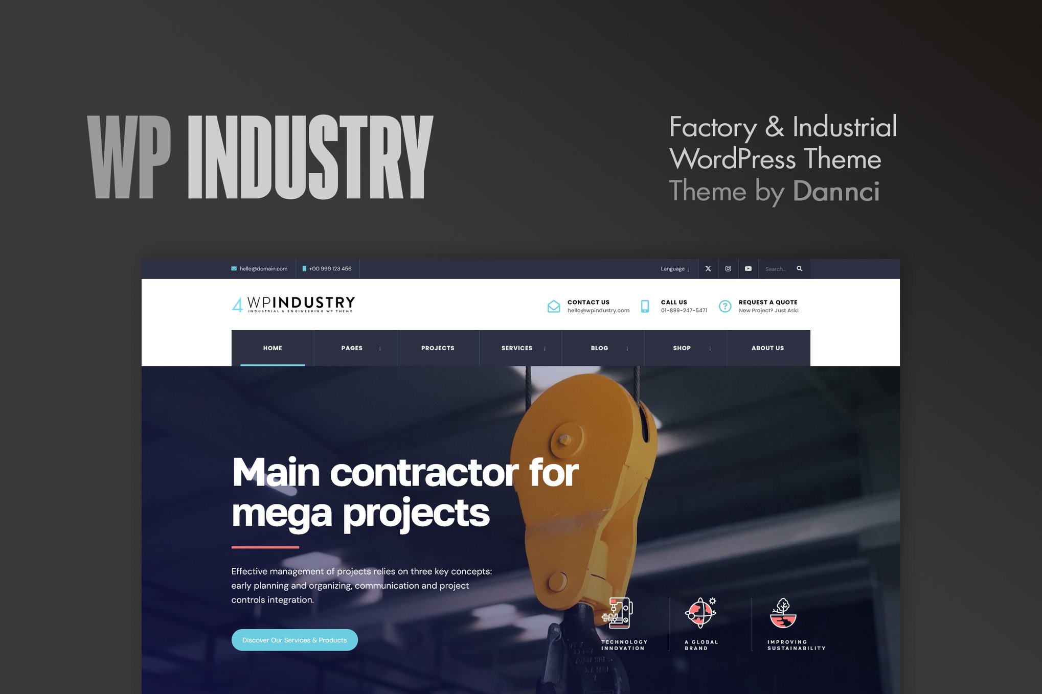 Download WP Industry - Industrial WordPress Theme GPL WordPress Plugin