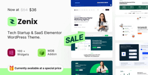 Download Zenix - Tech Startup & SaaS Elementor WordPress Theme